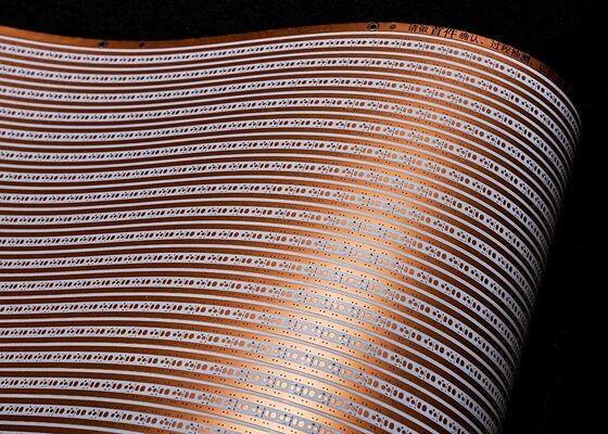 Beli Papan PCB Fleksibel Film Putih Lapisan Ganda 12V yang Disesuaikan untuk Pencahayaan Strip LED online manufacture