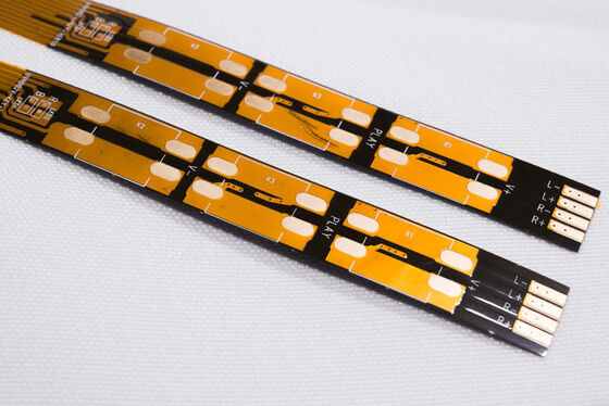 Double layer FPC Flexible PCB dengan film kuning sisi ganda, permukaan dilapisi emas, dan tingkat perlindungan api V0